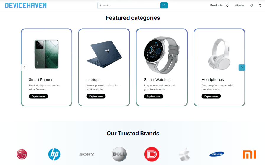 DeviceHaven product interface